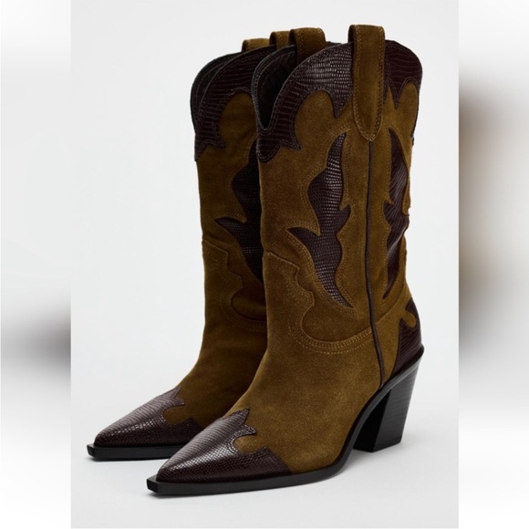 Zara Shoes - NWT ZARA viral 2024 COMBINATION SUEDE KNEE HIGH BOOTS
SIZE 5 (EUR 35